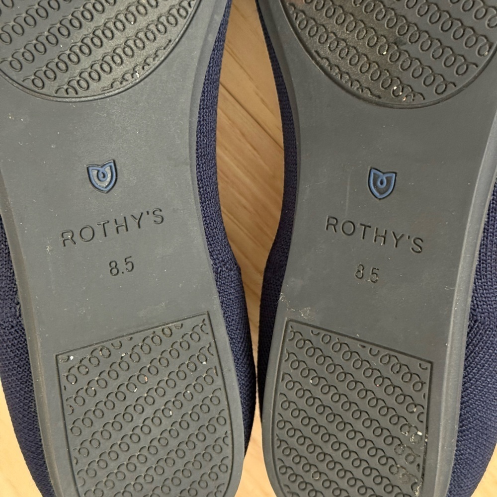 Rothy’s navy flats square toe size W8.5 - Picture 8 of 10